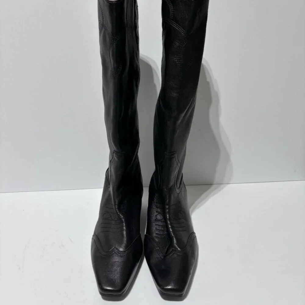 Steve Madden Women’s Dollie Cowboy Boots Black, Size 8.5 M - Picture 3 of 5